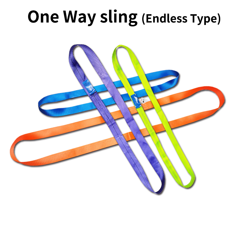 OEM One-Way Sling Endless Lifting Sling Endless Webbing Sling Auge an Auge Single Eye One Way Web Sling Steel Tube Pipe Line Sling 