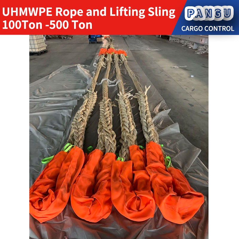 UHMWPE-Marineseil Hochleistungs-Rundhebeschlinge100T-500T Für Shipps Drehmomentfreies 8-Strang- und 12-Strang-einzelnes geflochtenes Seil