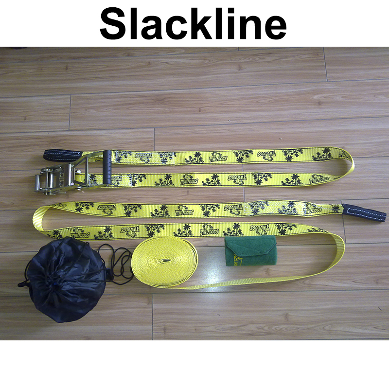 OEM Slackline Kit mit Baumschutz Classic Slackline Top Line Ninja Line für Kinder Ratschenabdeckung und Tragetasche 