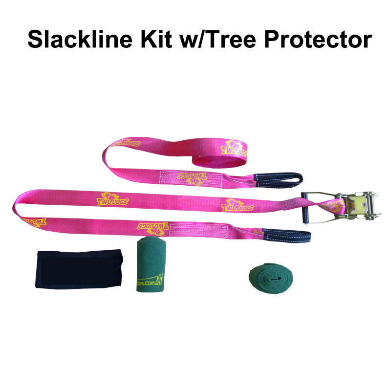 OEM Slackline Kit mit Baumschutz Classic Slackline Top Line Ninja Line für Kinder Ratschenabdeckung und Tragetasche 